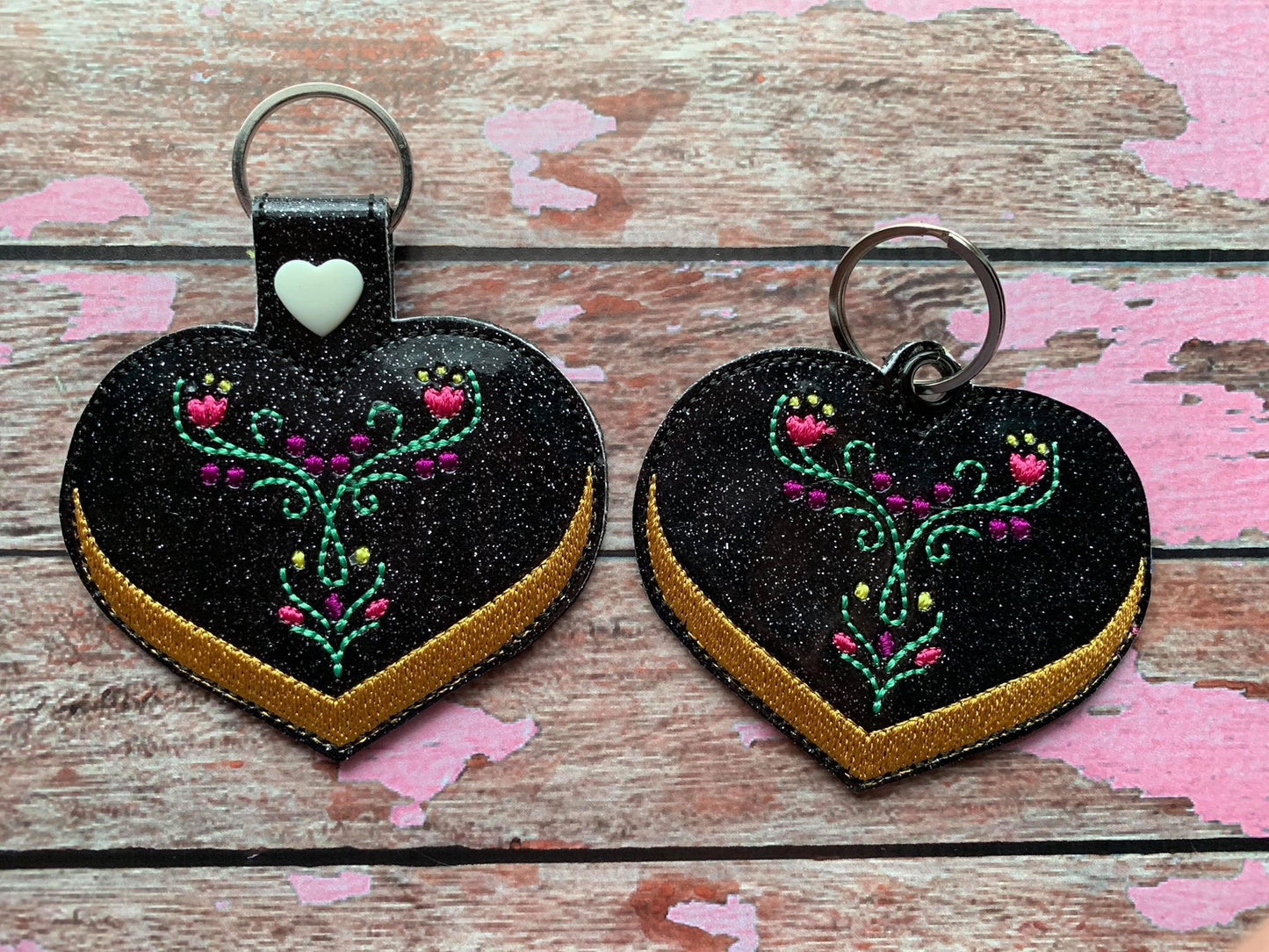 Valentine Ice Sister Princess Fobs - Digital Embroidery Design