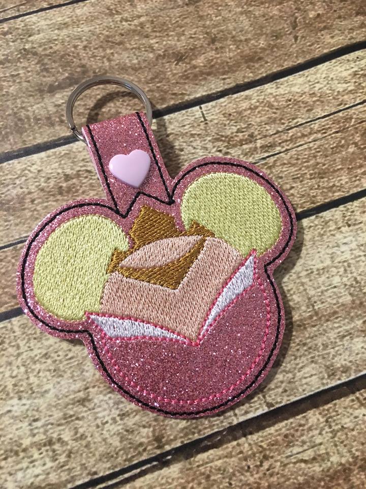Beauty Mouse snap tab fob - Digital Embroidery Design
