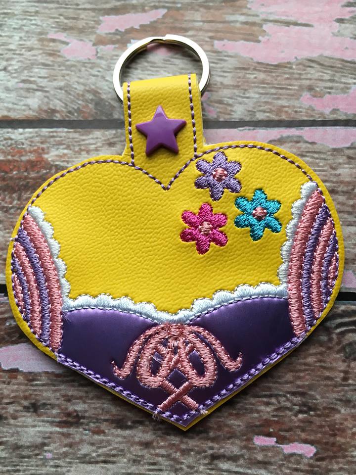 Valentine Long Hair Princess Fobs - Digital Embroidery Design