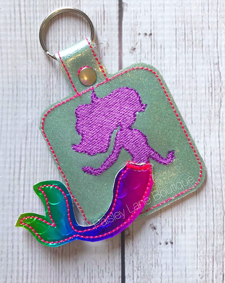 3D Mermaid Fobs- 4x4 and 5x7 grouped- Embroidery Design - DIGITAL Embroidery DESIGN
