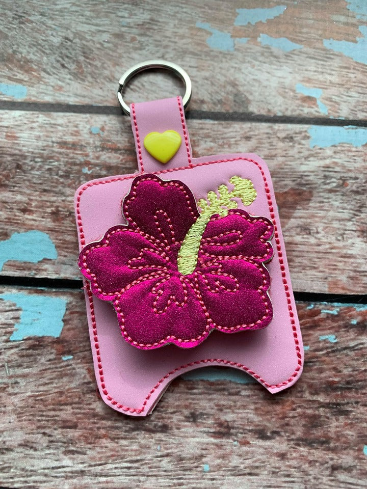 3D Hibiscus Flower Sanitizer Holders 4x4 and 5x7 included- DIGITAL Embroidery DESIGN