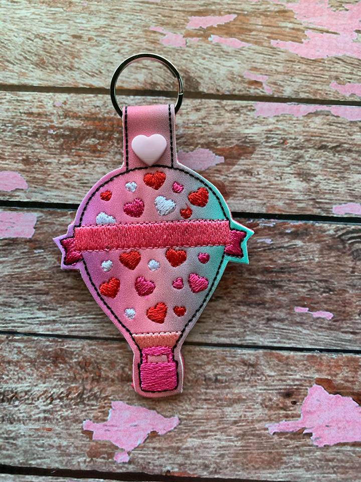 Valentine Hot Air Balloon Fobs - Embroidery Design - DIGITAL Embroidery DESIGN