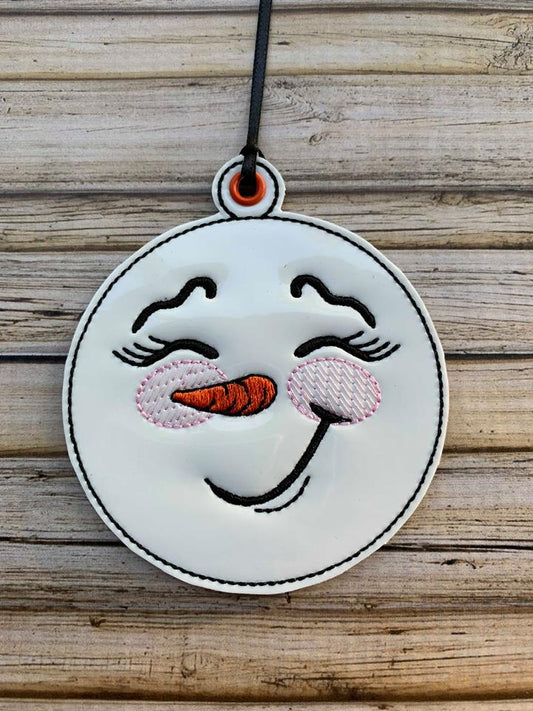Snowman Face Ornament - Digital Embroidery Design