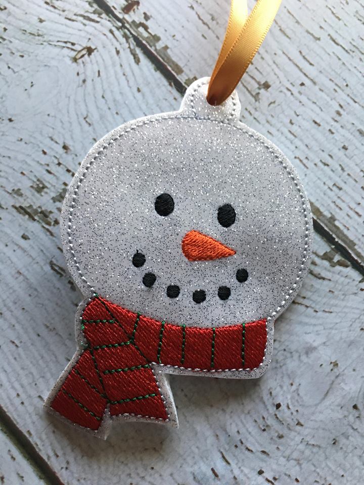 Snowman Scarf Ornament -Digital Embroidery Design