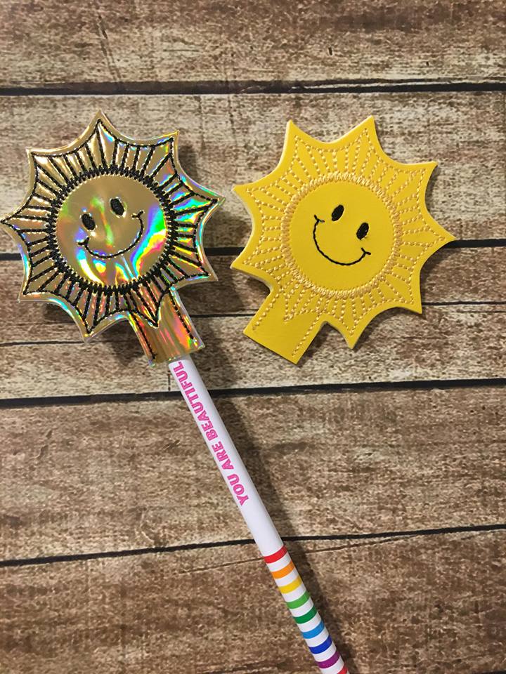 Sun Pencil Toppers - Embroidery Design - DIGITAL Embroidery DESIGN