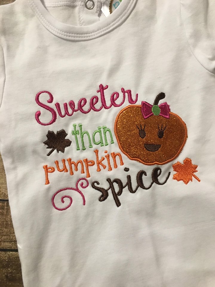 Sweeter than pumpkin spice 4x4 - 5 x 7 - Embroidery Design - DIGITAL Embroidery DESIGN
