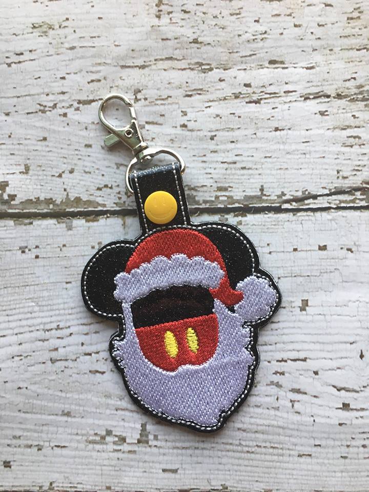 Santa Mouse With Beard Fobs - Embroidery Design - DIGITAL Embroidery DESIGN