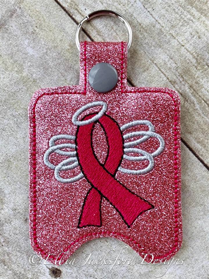 Awareness Angel Ribbon Sanitizer Holder - Embroidery Design - DIGITAL Embroidery DESIGN