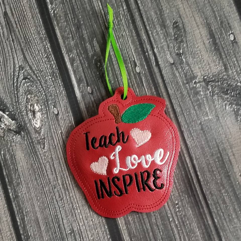 Teach Love Inspire Ornament - Digital Embroidery Design