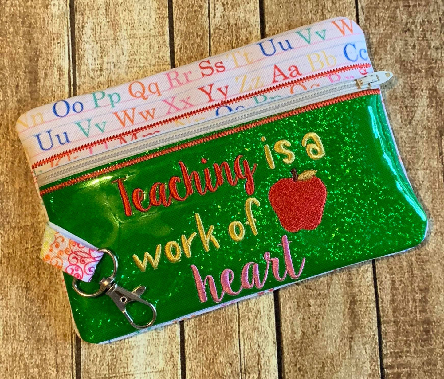 Teaching is a Work of Heart Zipper Bag 5x7 only